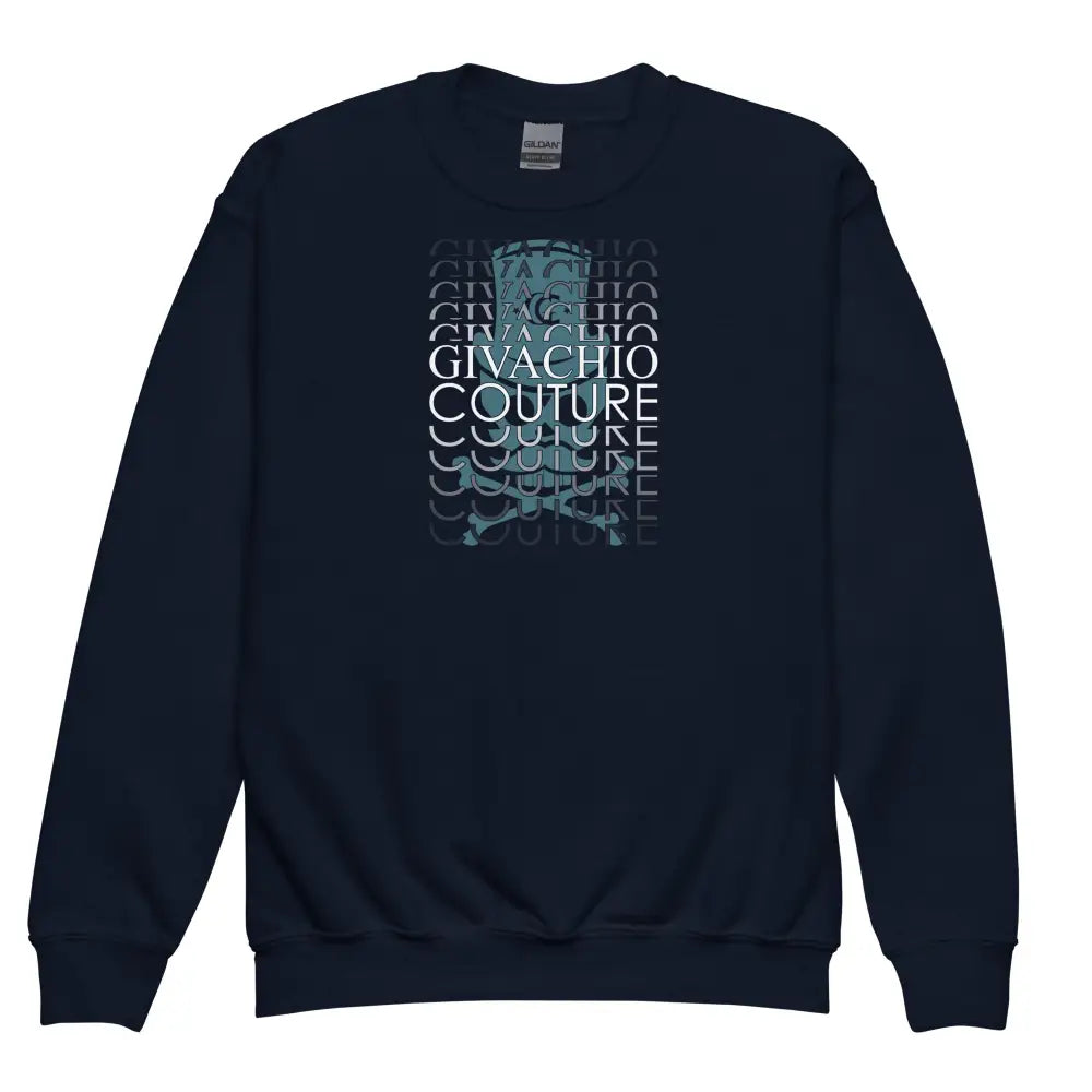 Black Casual Skull knot Youth Sweatshirt - Navy / XS