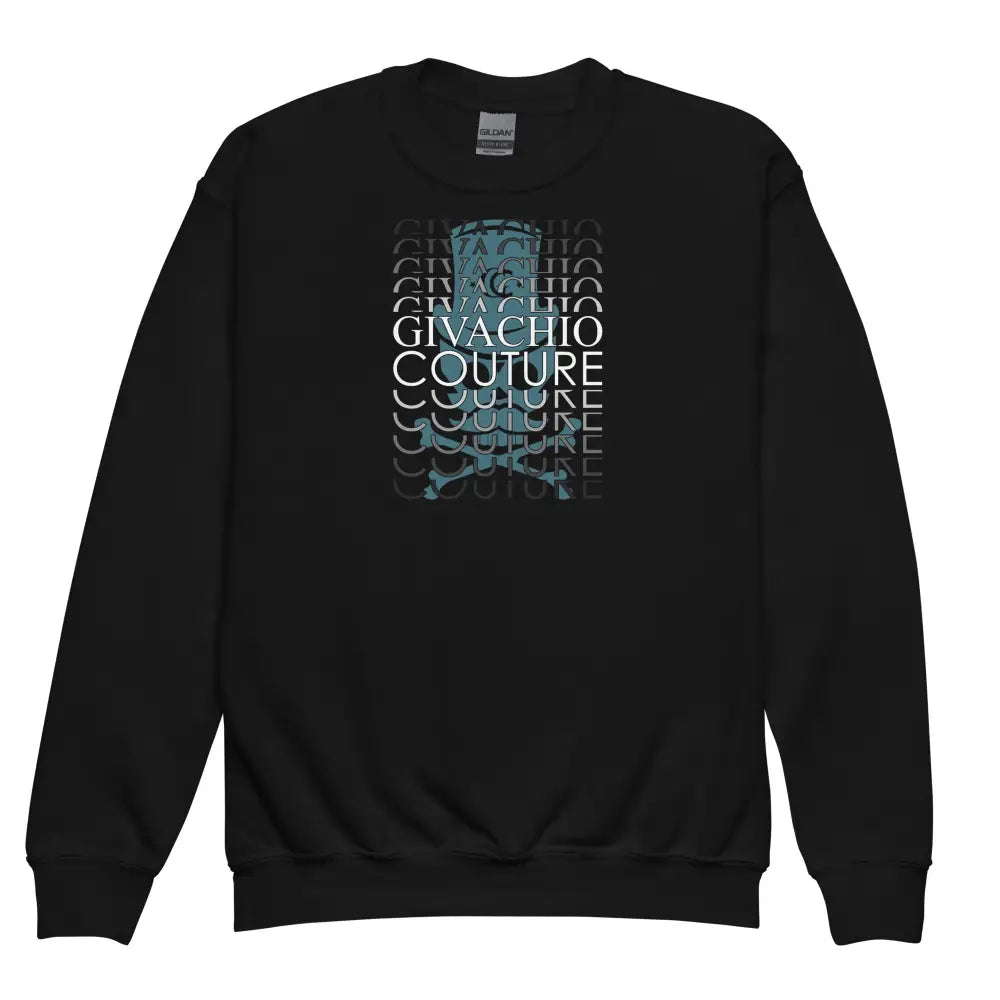Black Casual Skull knot Youth Sweatshirt - XS