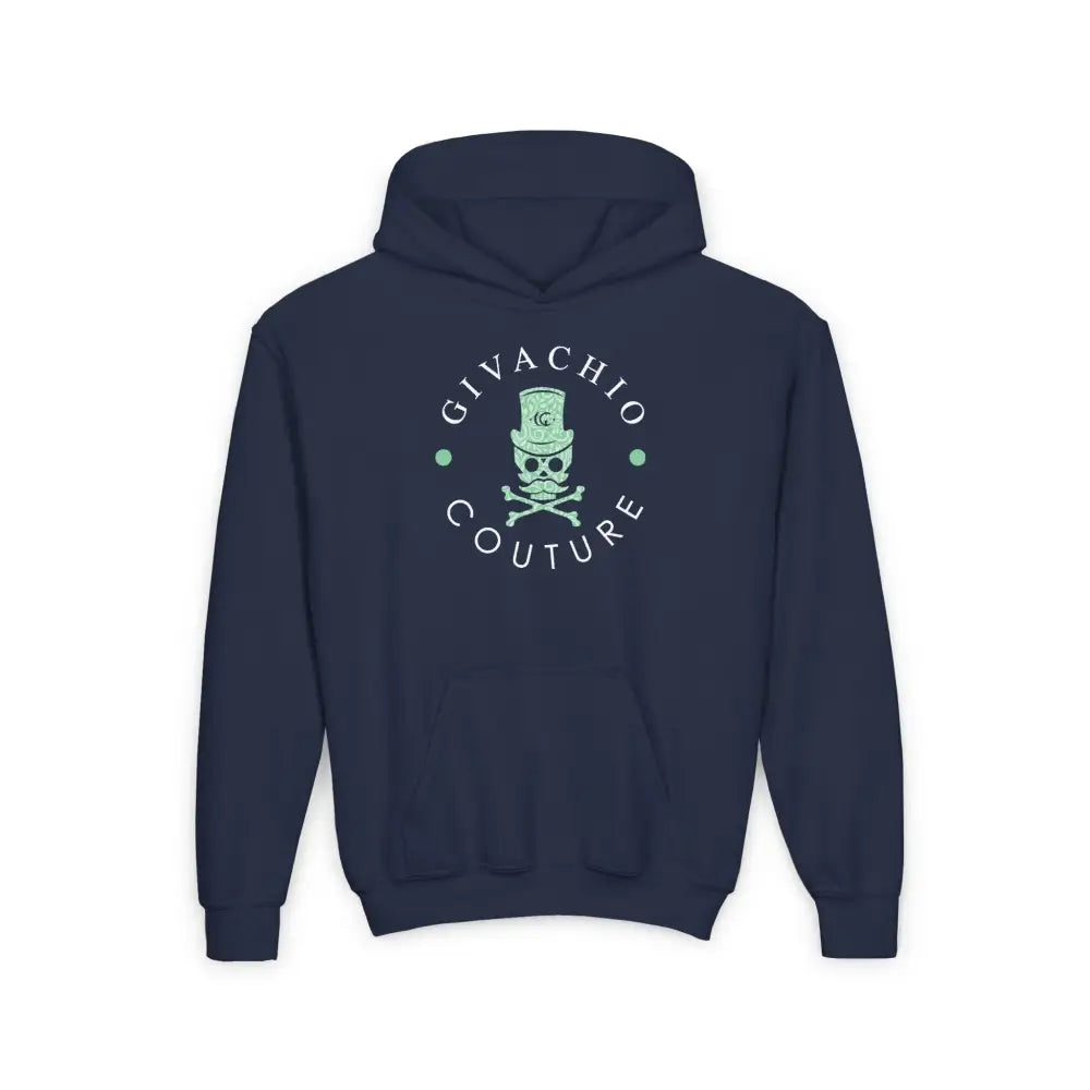 Black Glory Skull Youth Hoodie - S / Navy - Kids clothes