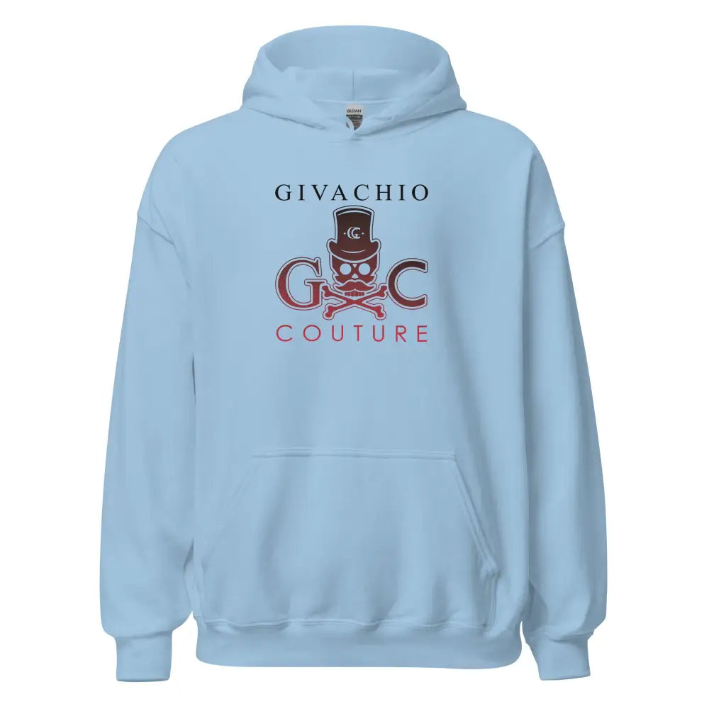 Crimson Hues Skull Hoodie - Light Blue / S