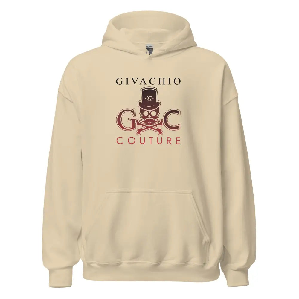 Crimson Hues Skull Hoodie - Sand / S