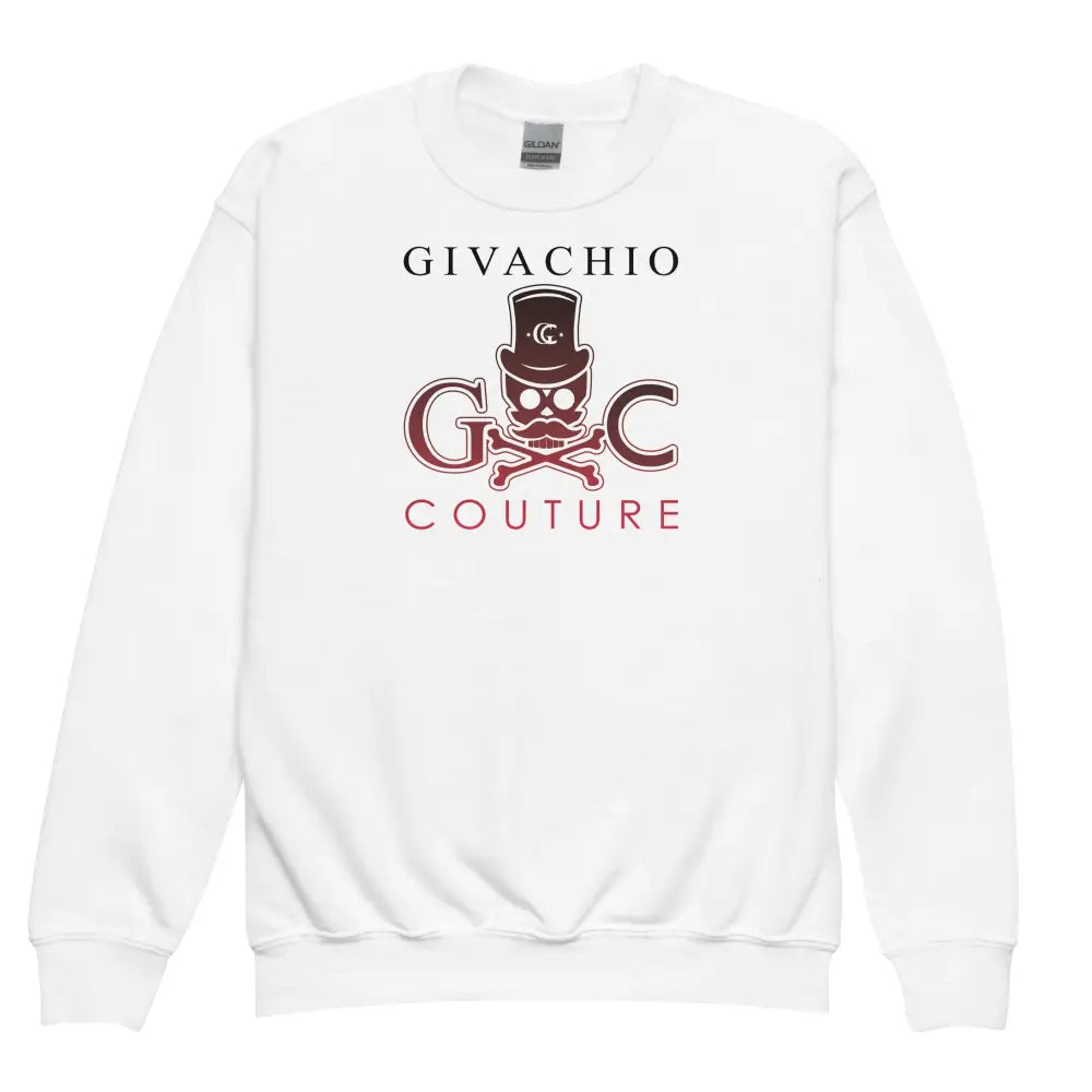 Crimson Hues Skull Youth Sweatshirt - White / XS