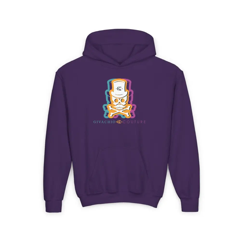 Facit Skull Youth Hoodie - S / Purple - Kids clothes