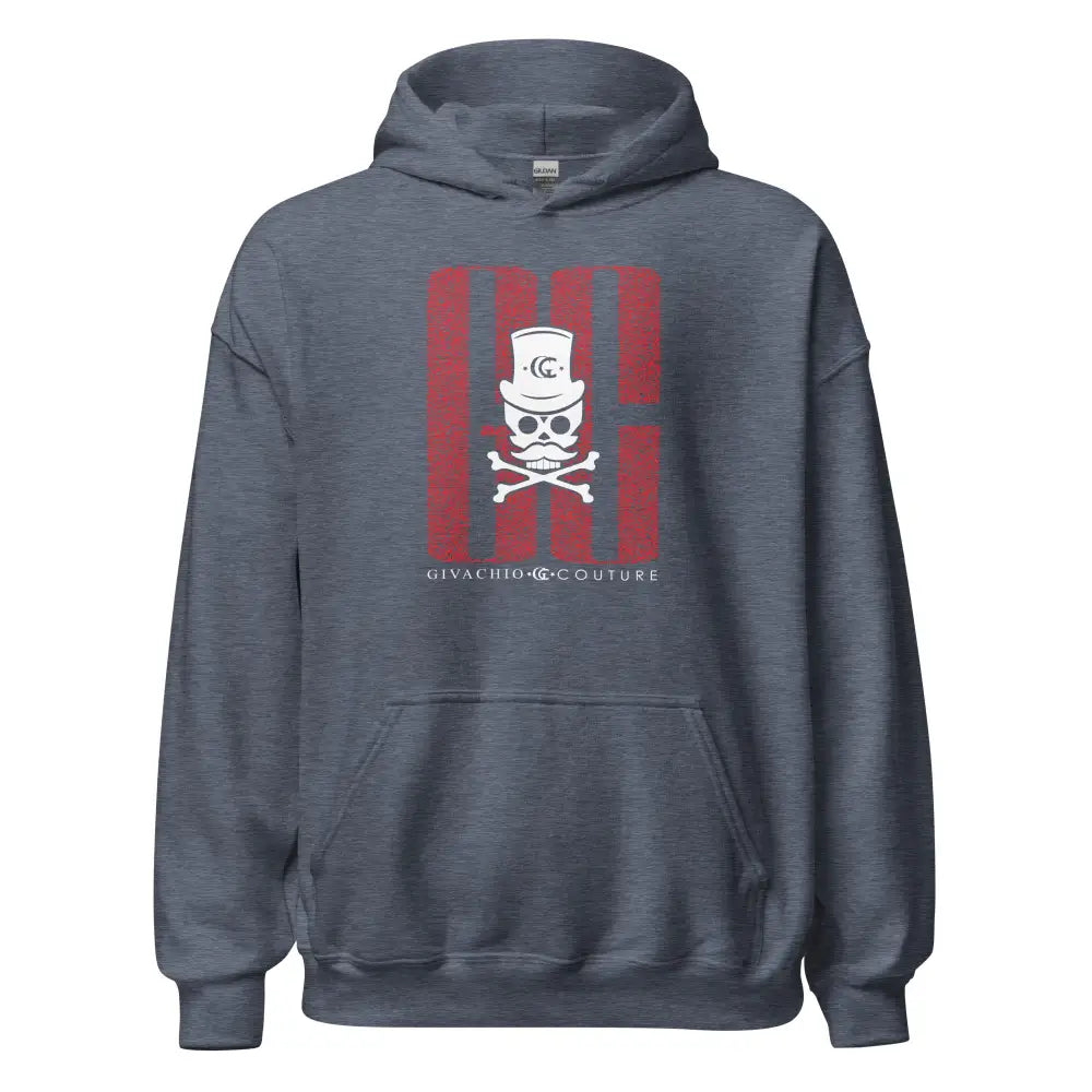Ghost White Skull Hoodie - Heather Sport Dark Navy / S