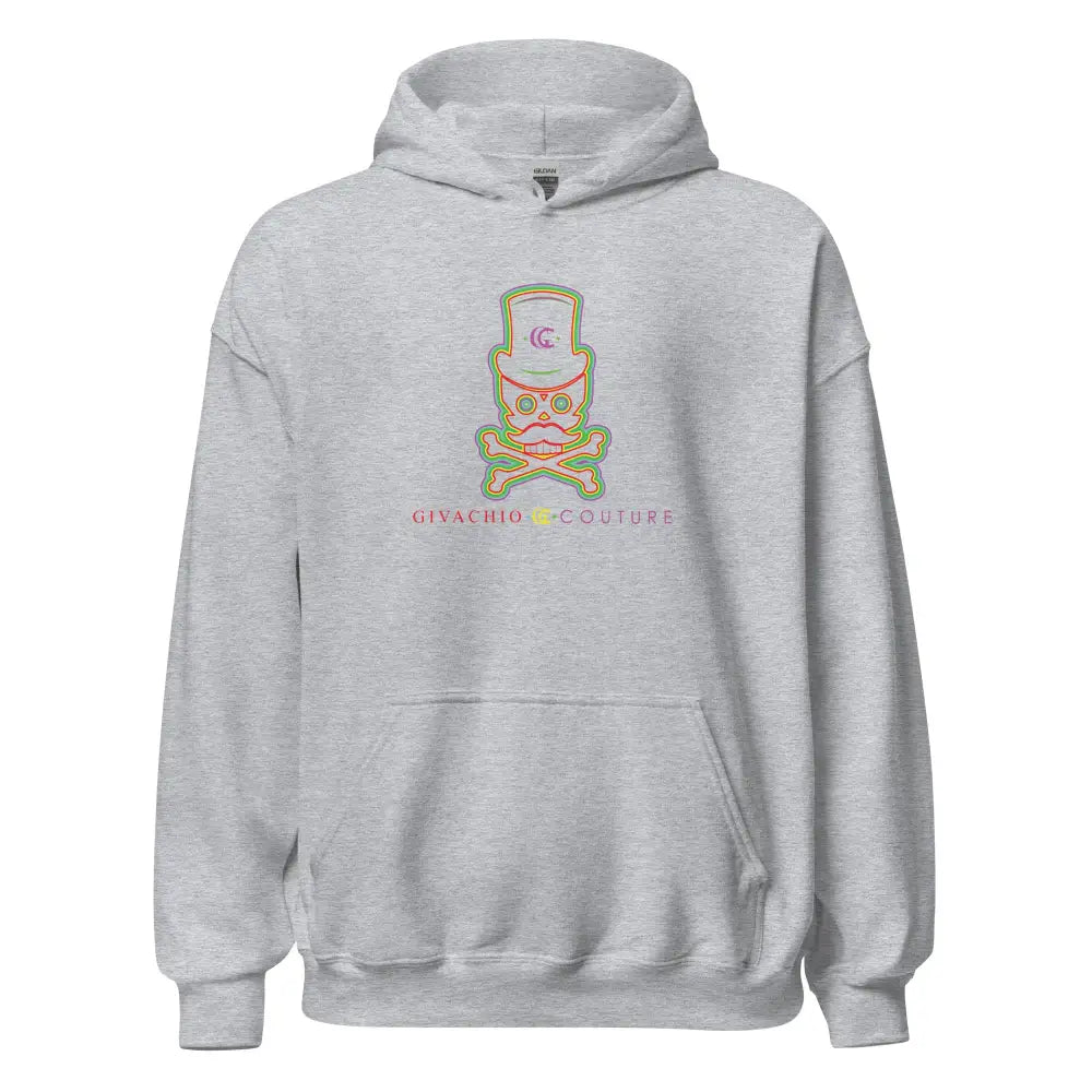 Green Aura Skull Hoodie - Sport Grey / S