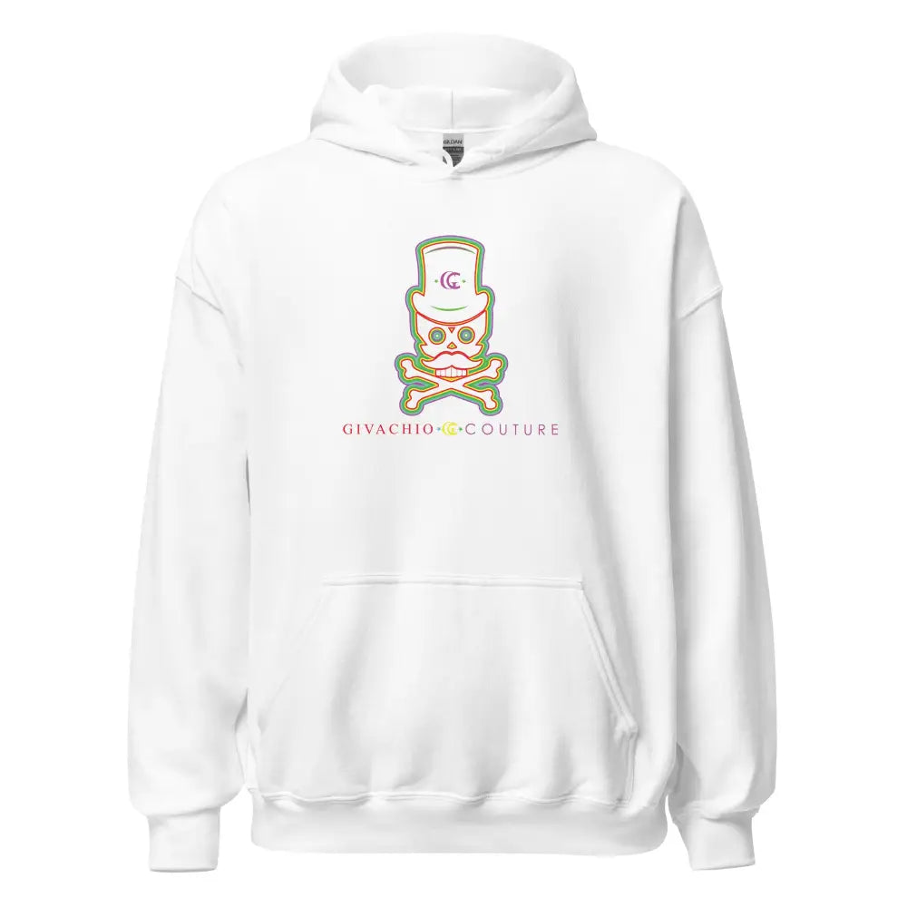 Green Aura Skull Hoodie - White / S