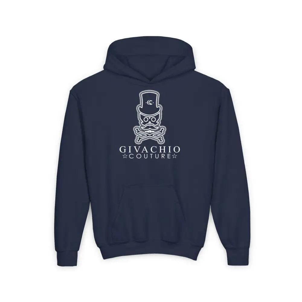 Noir Skull Youth Hoodie - S / Navy - Kids clothes
