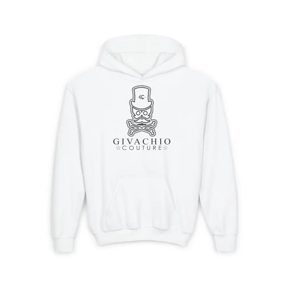 Noir Skull Youth Hoodie - S / White - Kids clothes