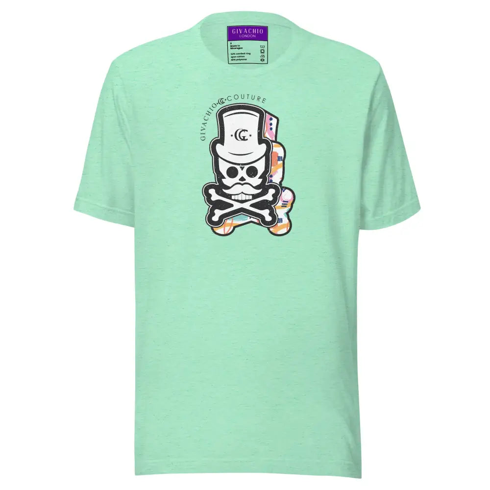 Patch Up Skull T-Shirt - Heather Mint / S - T-Shirts