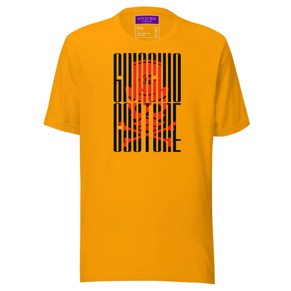Red Raven Skull T-Shirt - Gold / S - T-Shirts