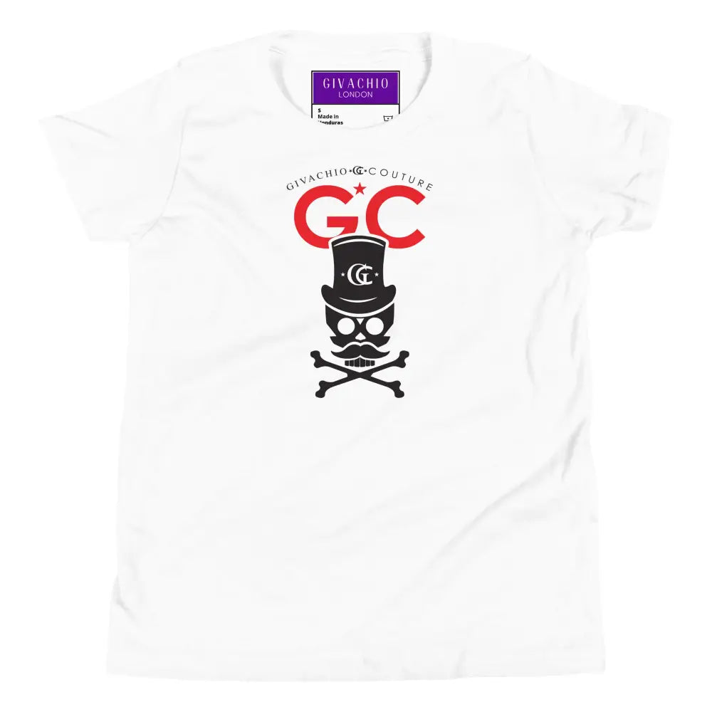 Royal Black Skull Youth T-Shirt - White / S