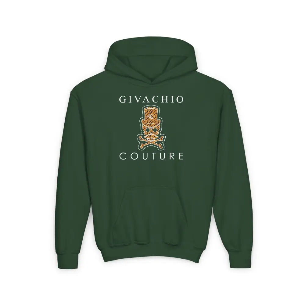 Silvo Skull Youth Hoodie - S / Forest Green - Kids clothes
