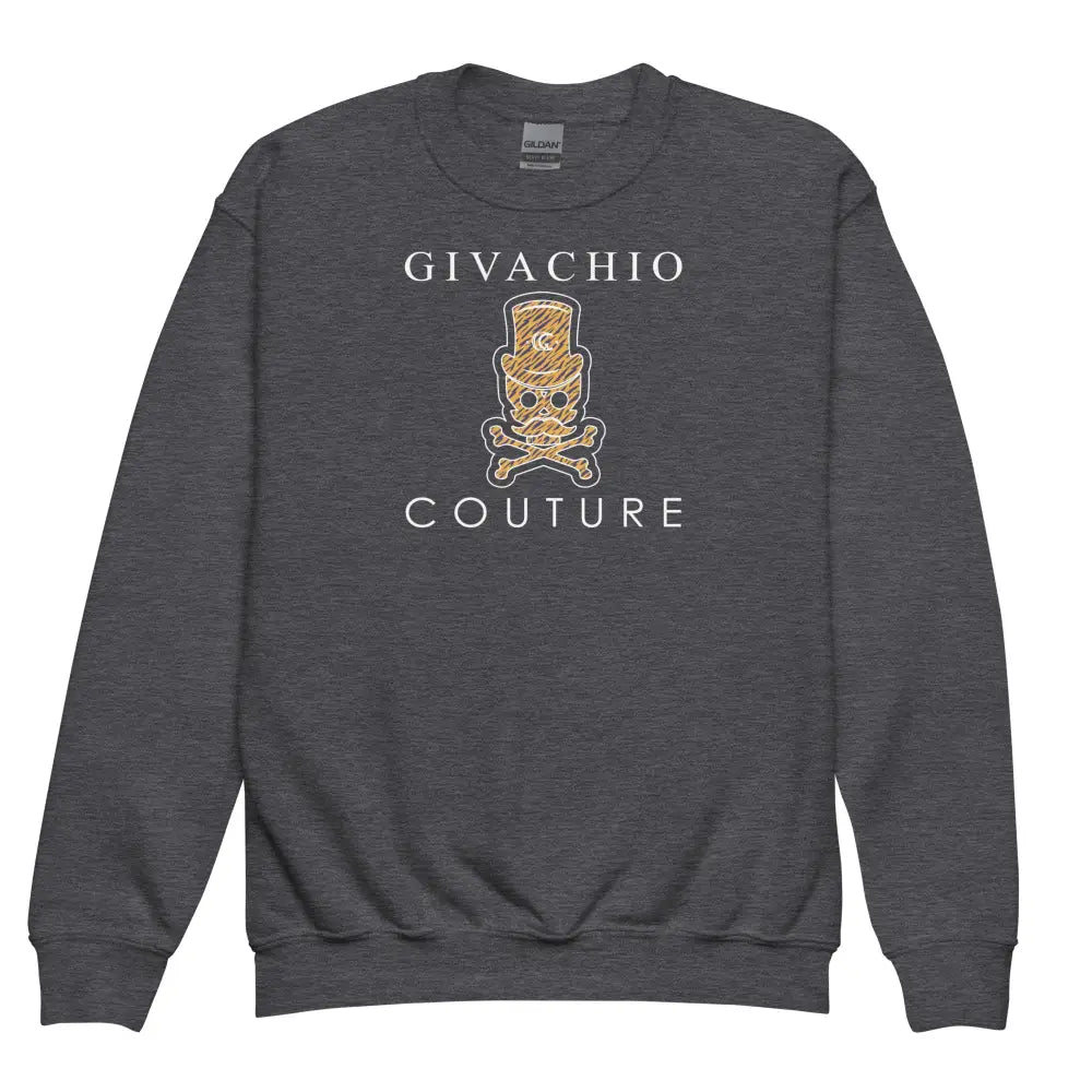 Silvo Skull Youth Sweatshirt - Dark Heather / XS