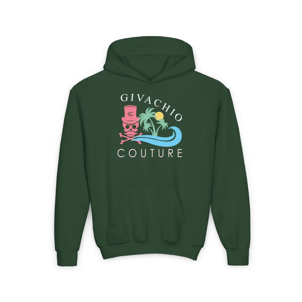 Skull Island Youth Hoodie - S / Forest Green - Kids clothes