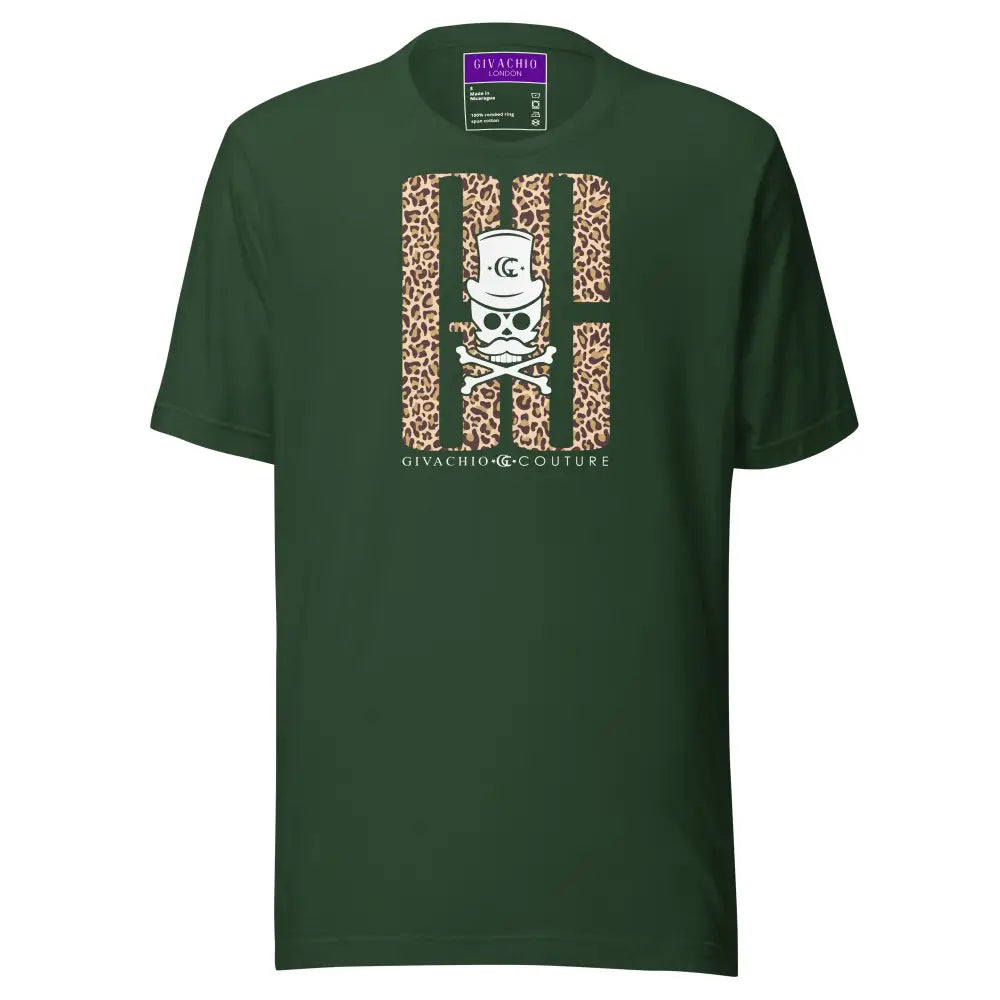 Skull Leapord T-Shirt - Forest / S - T-Shirts