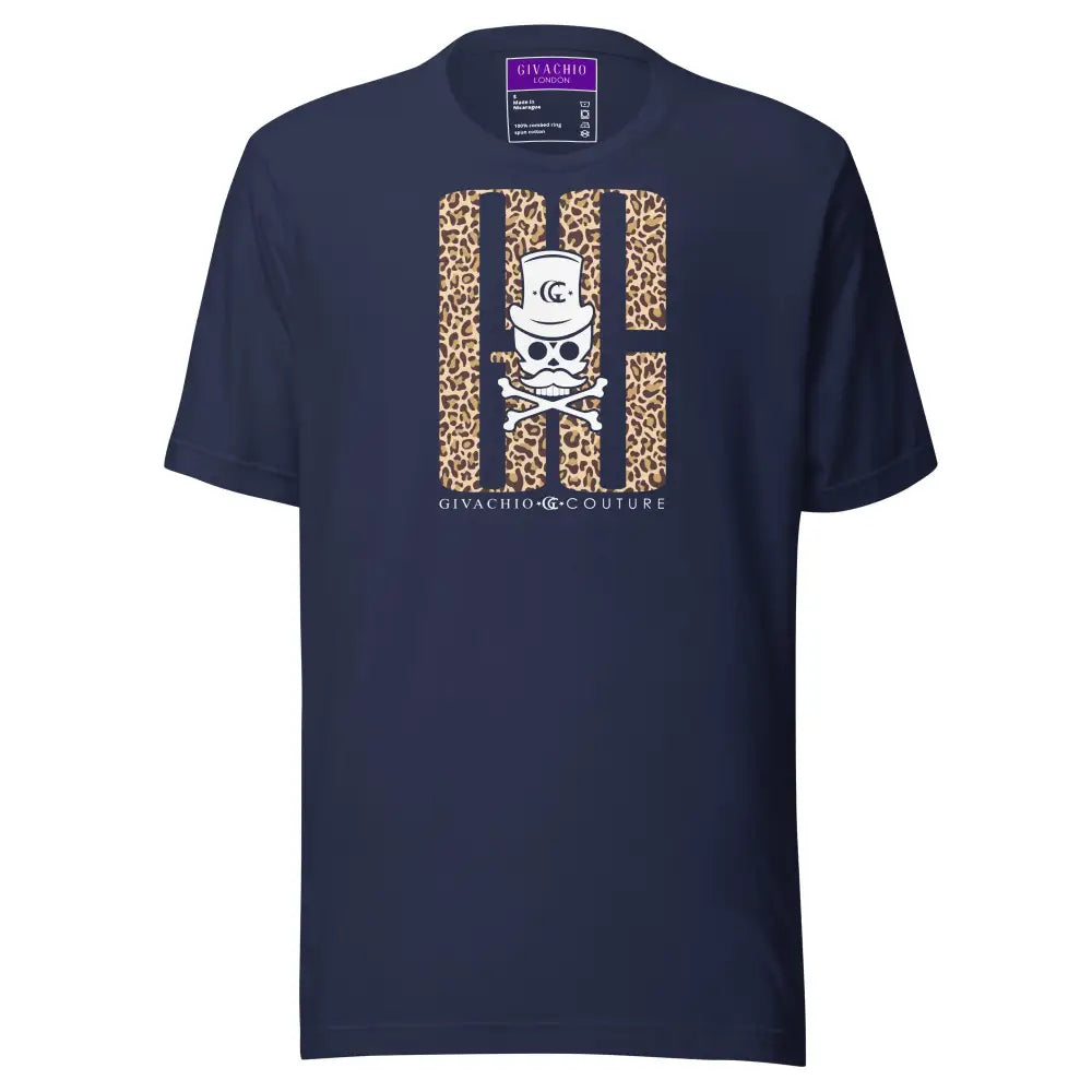 Skull Leapord T-Shirt - Navy / S - T-Shirts