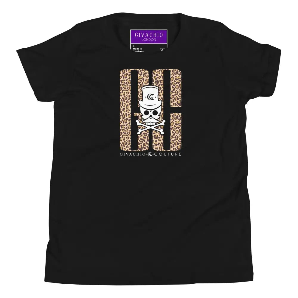 Skull Leapord Youth T-Shirt - S