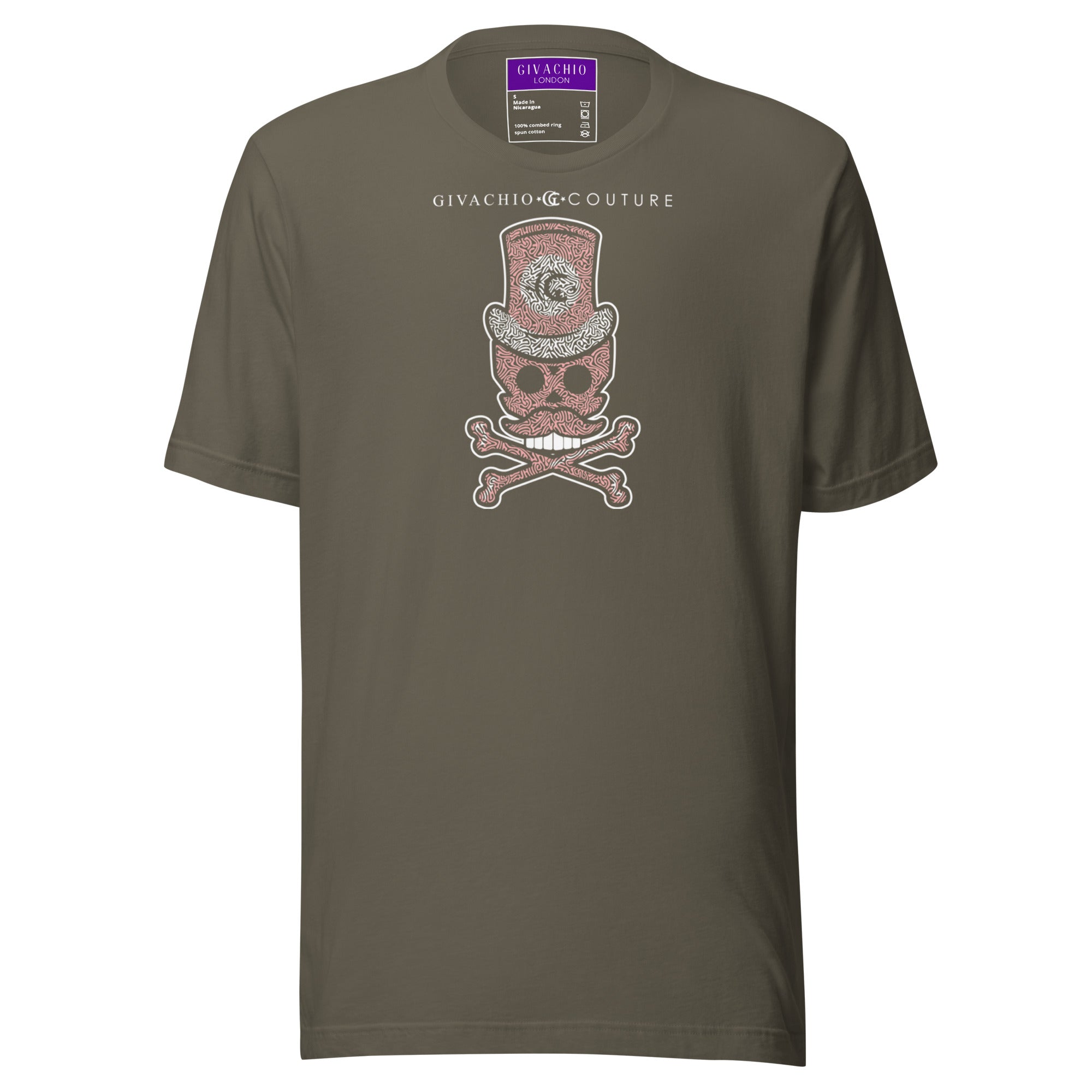 Bone Pink Skull T-Shirt | Givachio | Designer T-Shirts | Clothing | UK London Edinburgh Glasgow