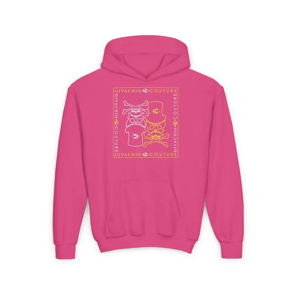 Atomic Skull Youth Hoodie - S / Heliconia - Kids clothes