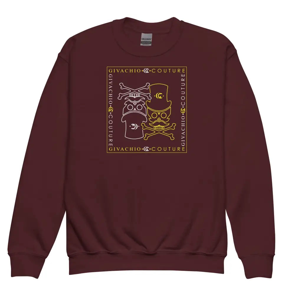 Atomic Skull Youth Sweatshirt - Maroon / XS