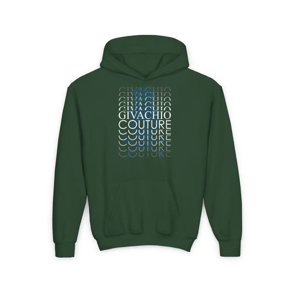 Black Casual Skull knot Youth Hoodie - S / Forest Green - Kids clothes