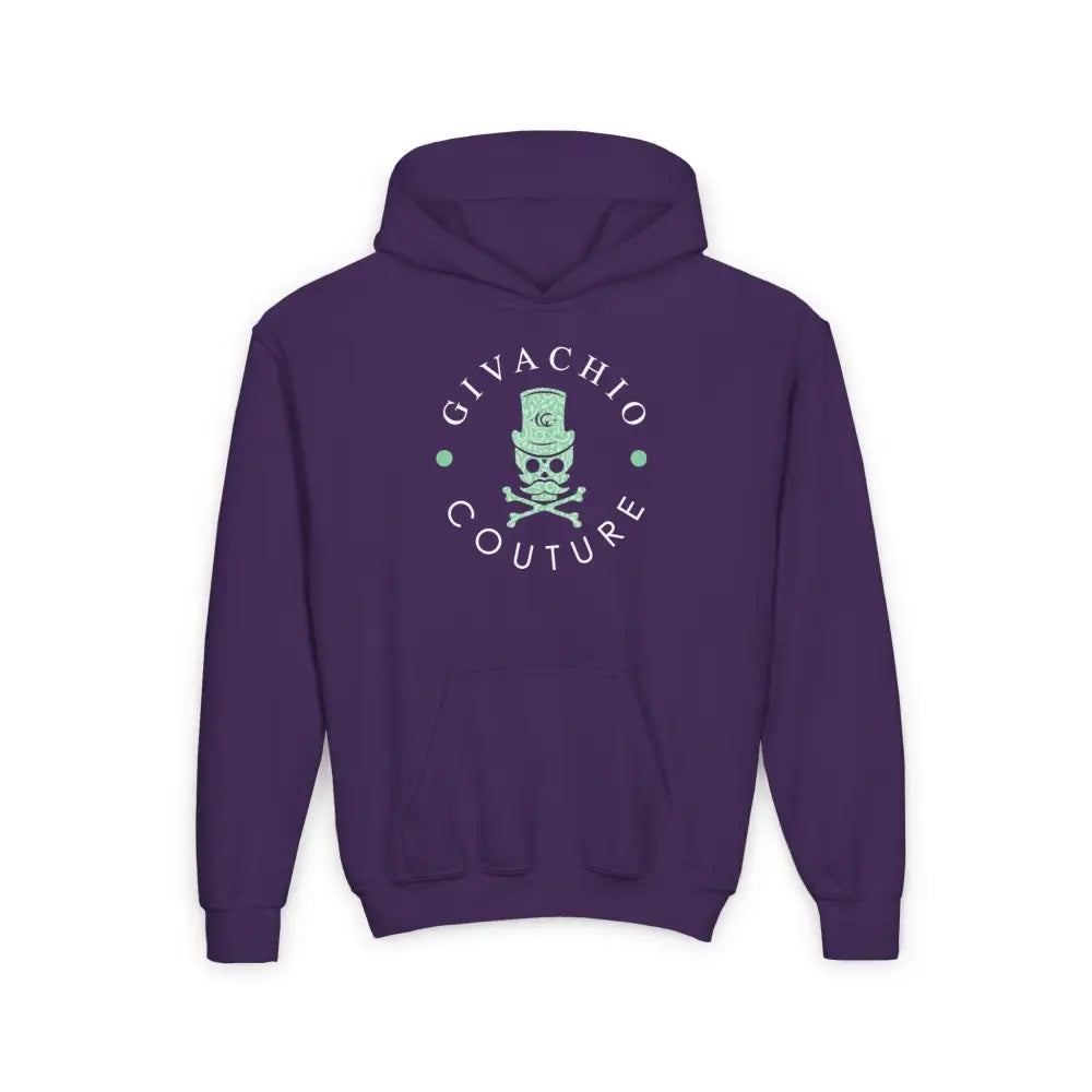Black Glory Skull Youth Hoodie - S / Purple - Kids clothes