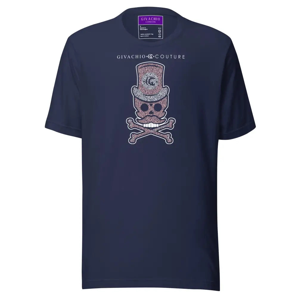 Bone Pink Skull T-Shirt - Navy / S - T-Shirts