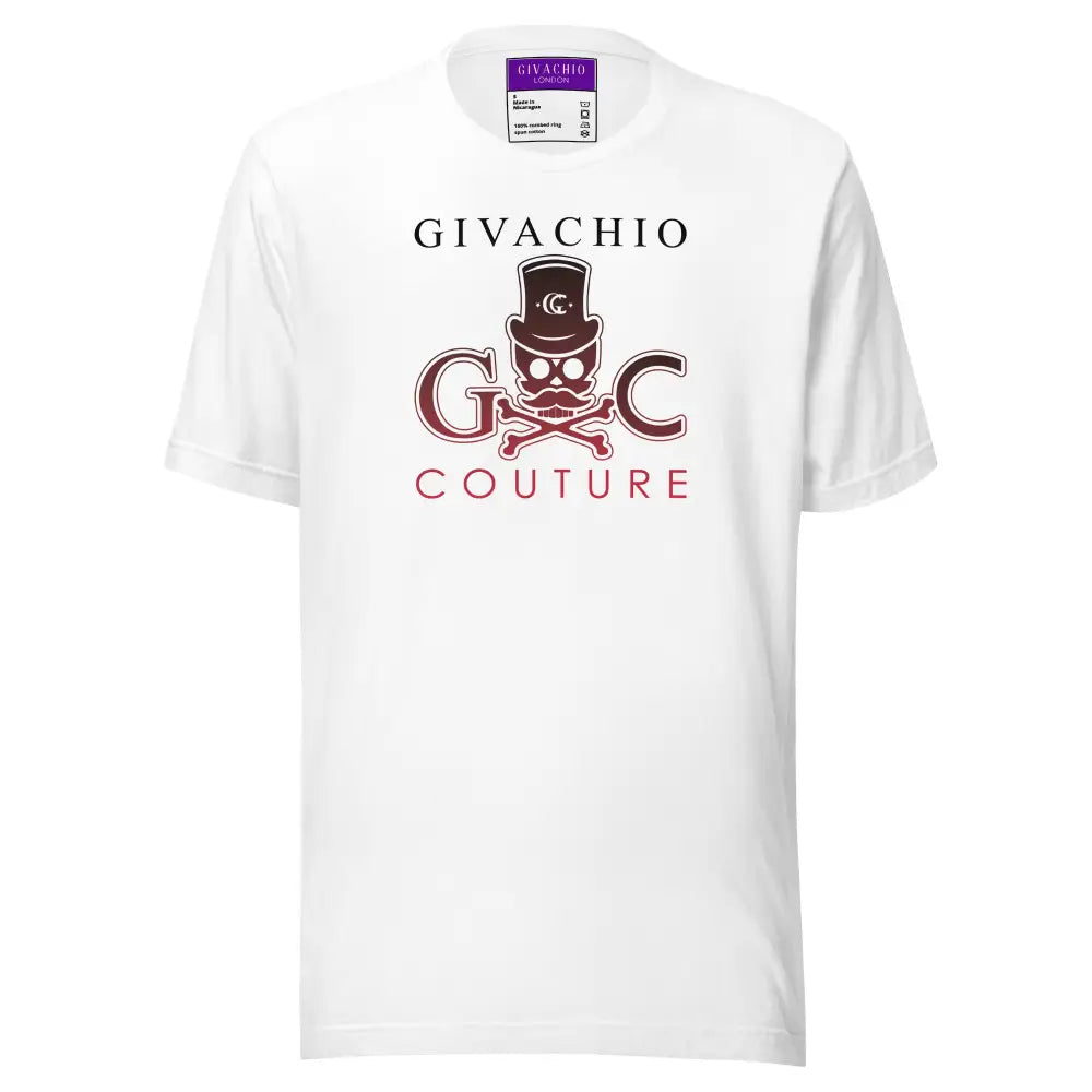 Crimson Hues Skull T-Shirt - White / S - T-Shirts