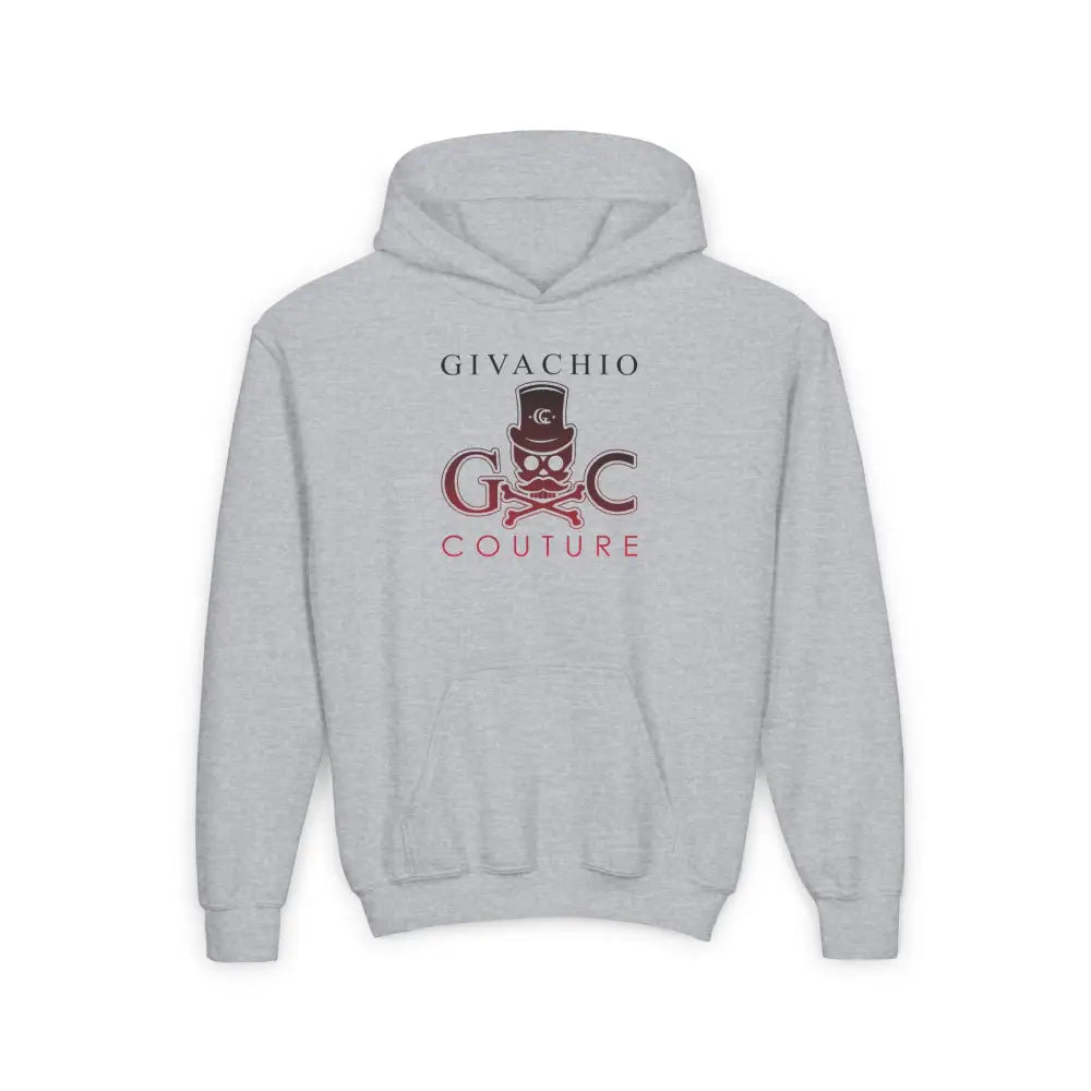 Crimson Hues Skull Youth Hoodie - S / Sport Grey - Kids clothes