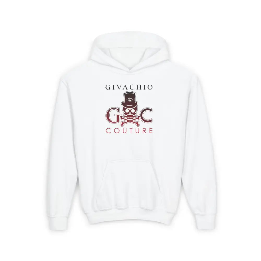 Crimson Hues Skull Youth Hoodie - S / White - Kids clothes