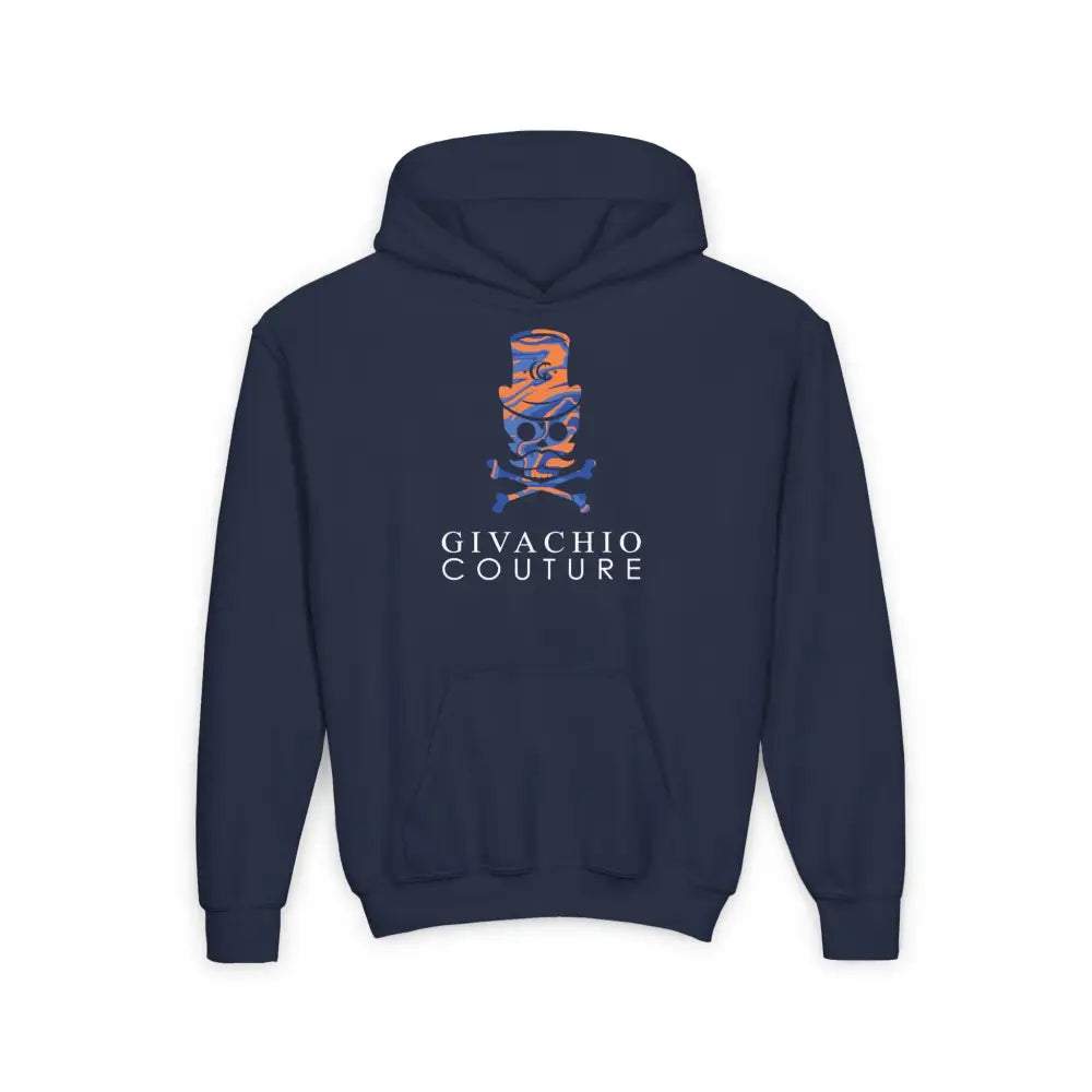 Dab Skull Youth Hoodie - S / Navy - Kids clothes