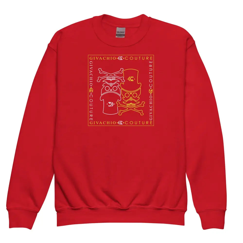 Designer Clothing London | Atomic Skull Youth Sweatshirt | Givachio - Red / XS