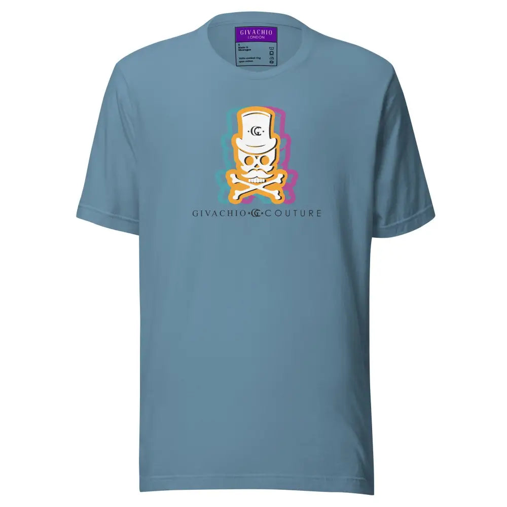 Designer Clothing London | Facit Skull T-Shirt | Givachio - Steel Blue / S - T-Shirts