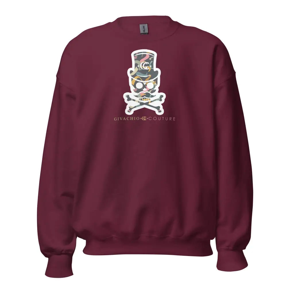 Dizblast Skull Sweatshirt - Maroon / S