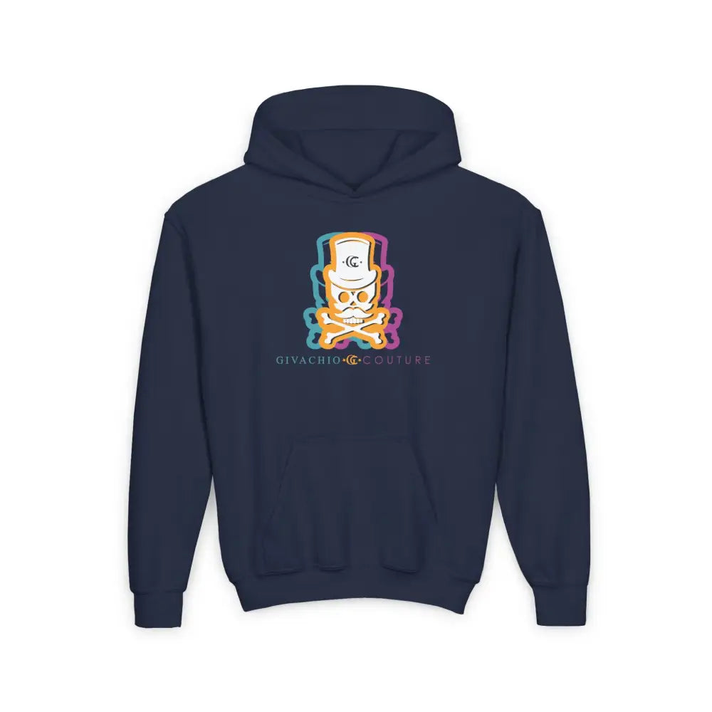 Facit Skull Youth Hoodie - S / Navy - Kids clothes