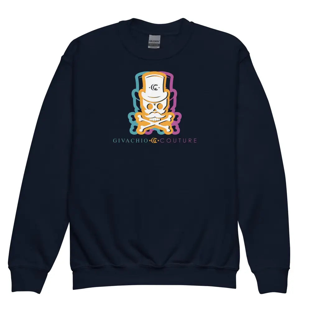 Facit Skull Youth Sweatshirt - Navy / XS