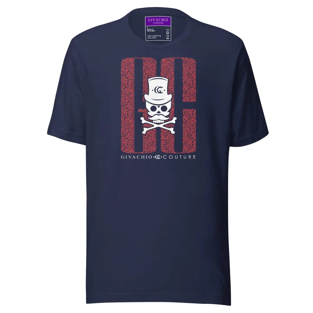 Ghost White Skull T-Shirt - Navy / S - T-Shirts