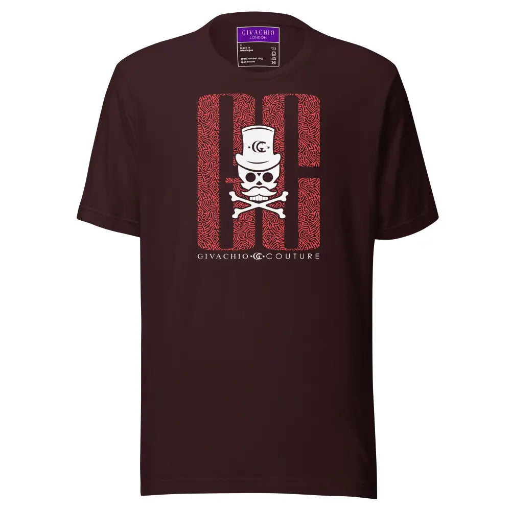 Ghost White Skull T-Shirt - Oxblood Black / S - T-Shirts
