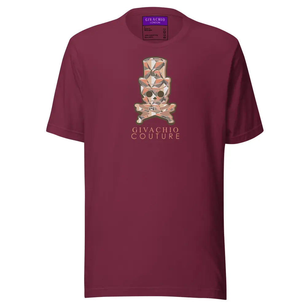 Ivor Skull T shirt - Maroon / S - T-Shirts