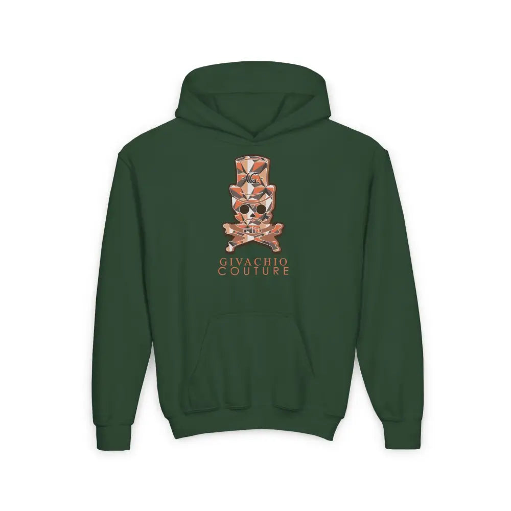 Ivor Skull Youth Hoodie - S / Forest Green - Kids clothes