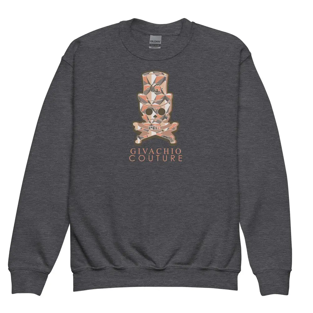 Ivor Skull Youth Sweatshirt - Dark Heather / XS