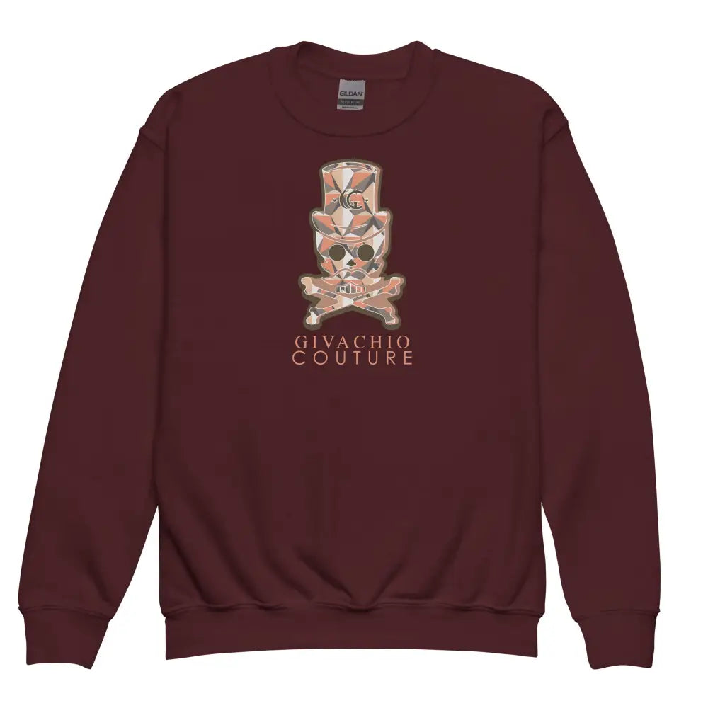 Ivor Skull Youth Sweatshirt - Maroon / XS