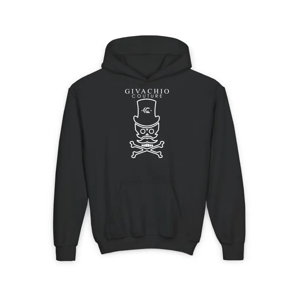 Mad White Skull Youth Hoodie - S / Black - Kids clothes