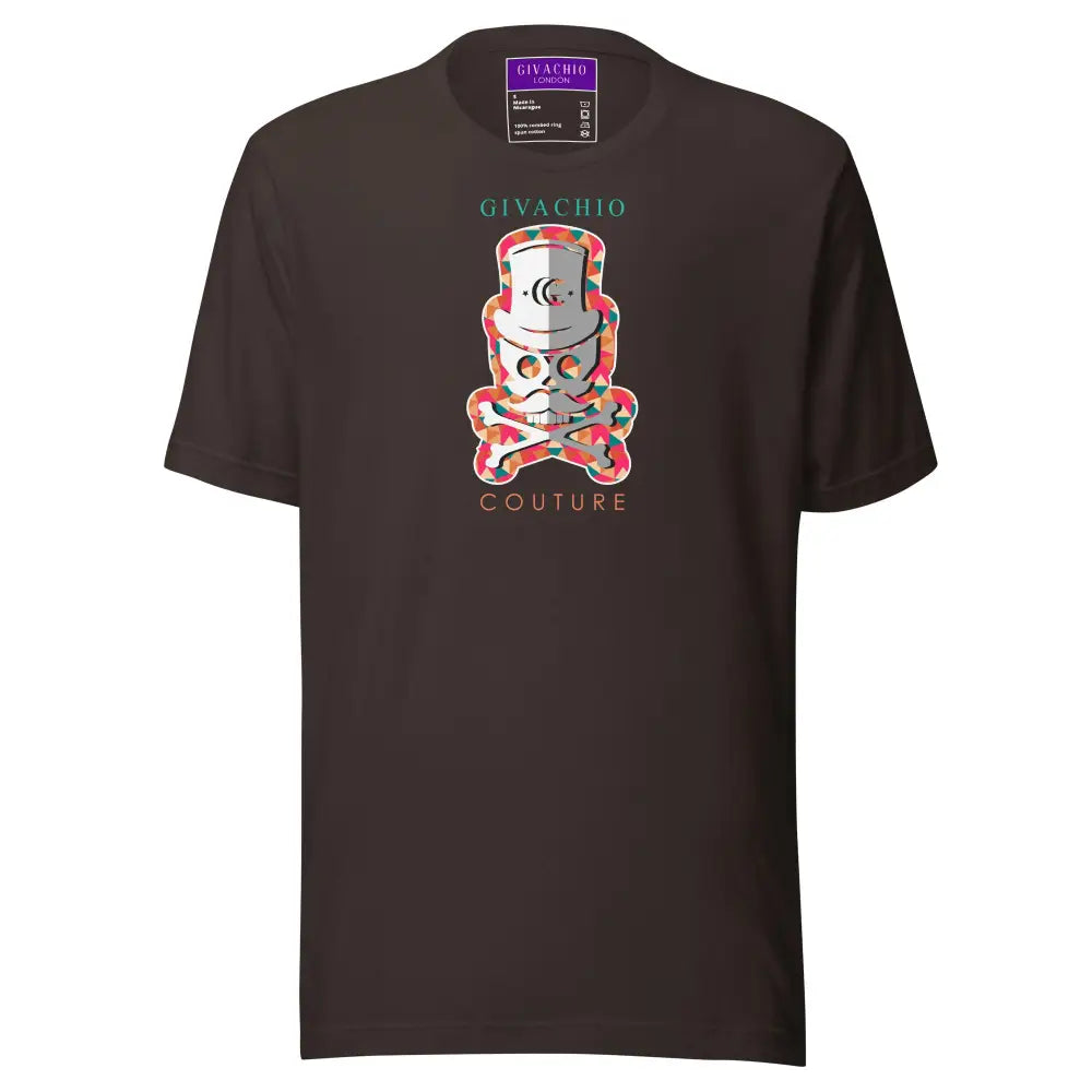 Patch Red Skull T shirt - Brown / S - T-Shirts