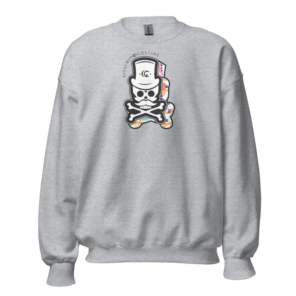 Patch Up Skull Sweatshirt - Sport Grey / S