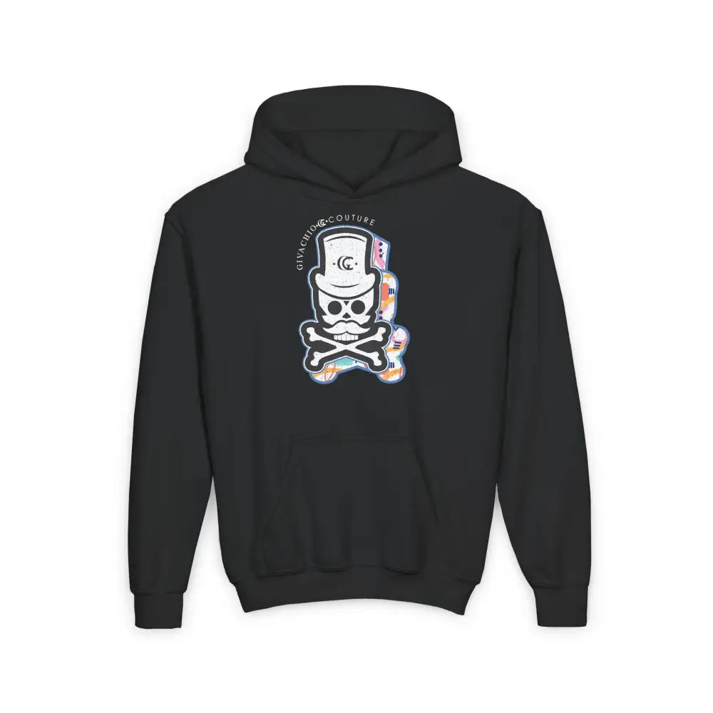 Patch Up Skull Youth Hoodie - S / Black - Kids clothes