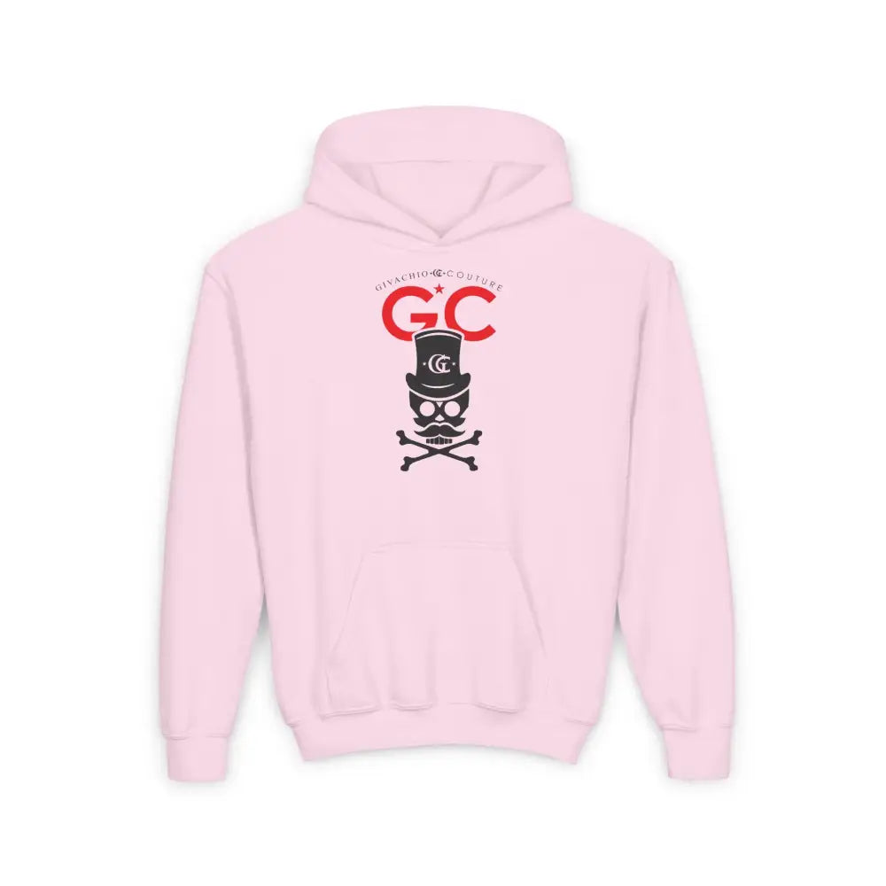 Royal Black Skull Youth Hoodie - S / Light Pink - Kids clothes