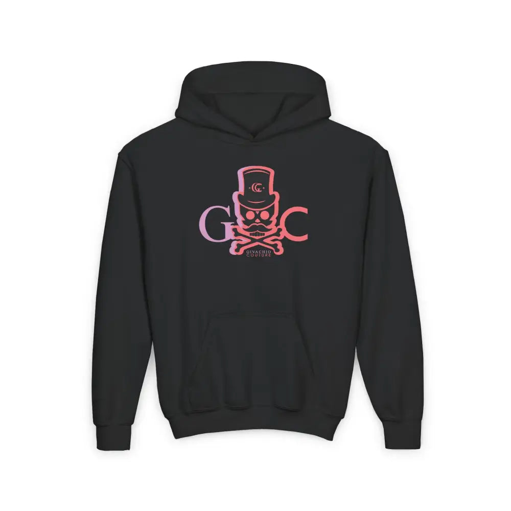 Skull Faded Youth Hoodie - S / Black - Kids clothes
