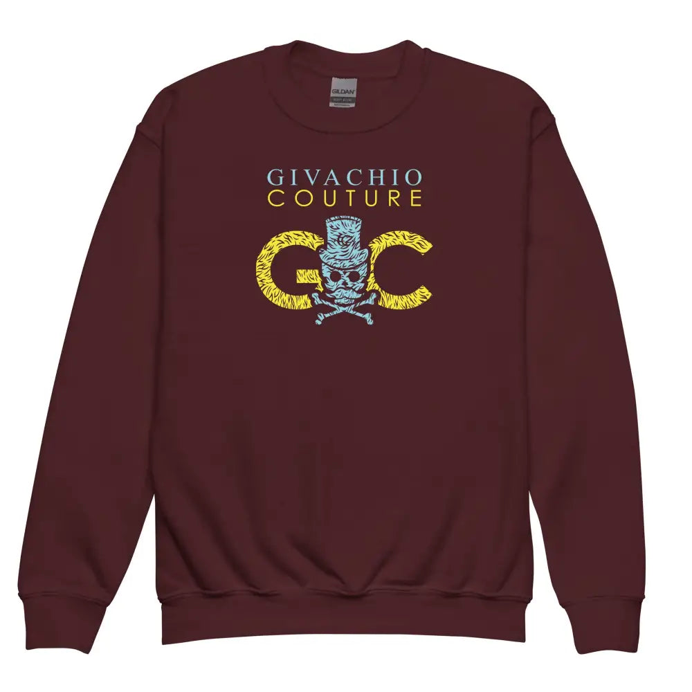Skullviva Youth Sweatshirt - Maroon / XS