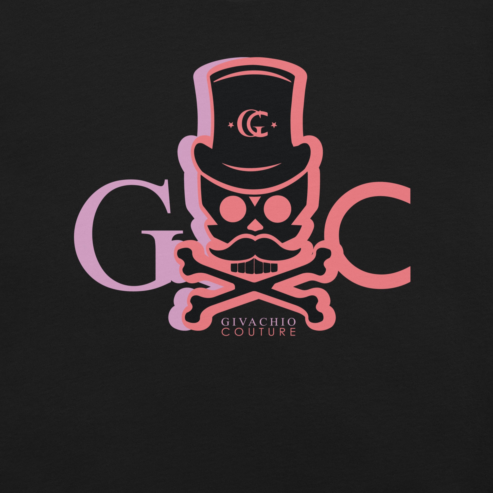 Givachio Black | Classic Mens & Womens Designer | GC SkullFaded T-Shirt | UK London Edinburgh Glasgow